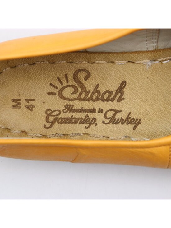 Sabah Turkish Signature Yellow Leather Men’s EU 41 Slip On Handmade Loafers main image 4